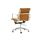 Industrial Luxe Office Chair with Full Waxed Cowhide and Swivel Base