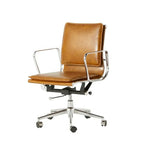 Industrial Luxe Office Chair with Full Waxed Cowhide and Swivel Base Main Product Image