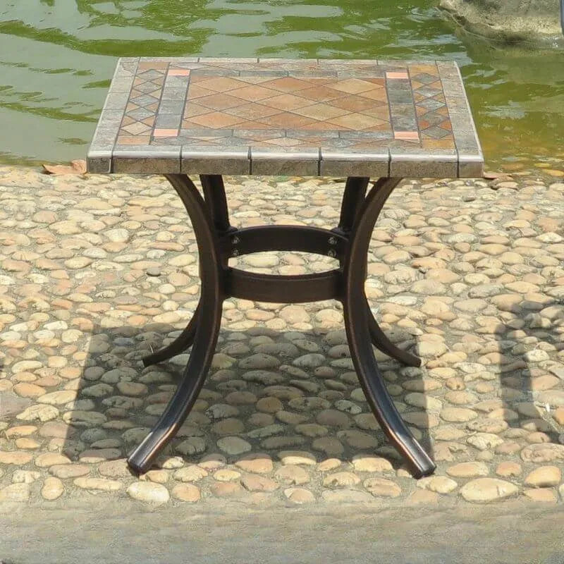 Industrial Metal & Ceramic Outdoor Side and Coffee Tables