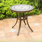 Industrial Metal & Ceramic Outdoor Side and Coffee Tables