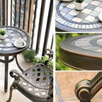 Industrial Metal & Ceramic Outdoor Side and Coffee Tables