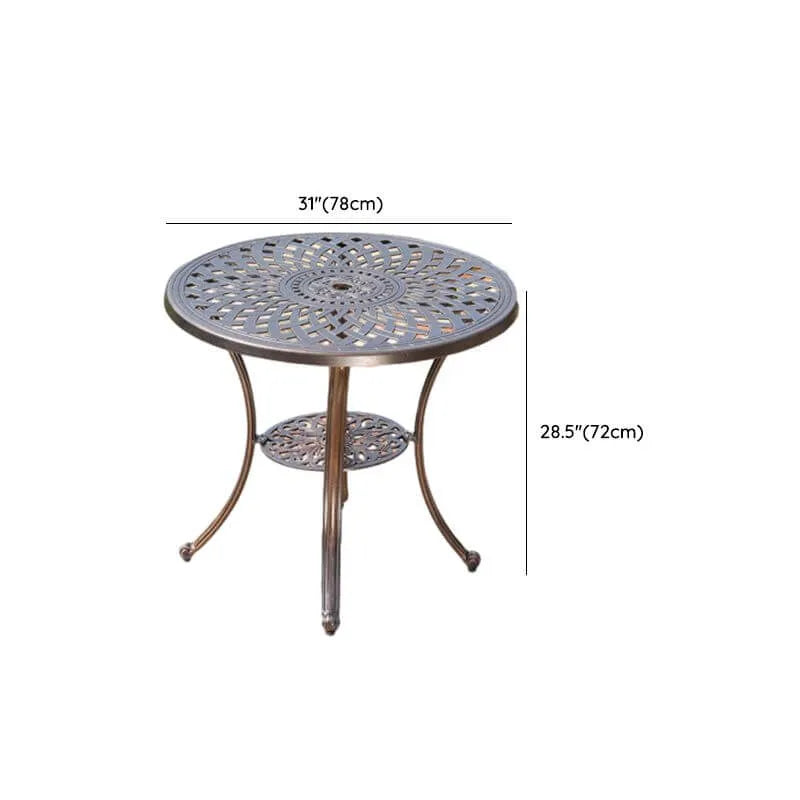 Industrial Metal & Ceramic Outdoor Side and Coffee Tables Dimensions