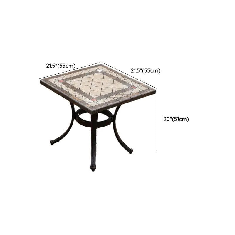 Industrial Metal & Ceramic Outdoor Side and Coffee Tables Dimensions