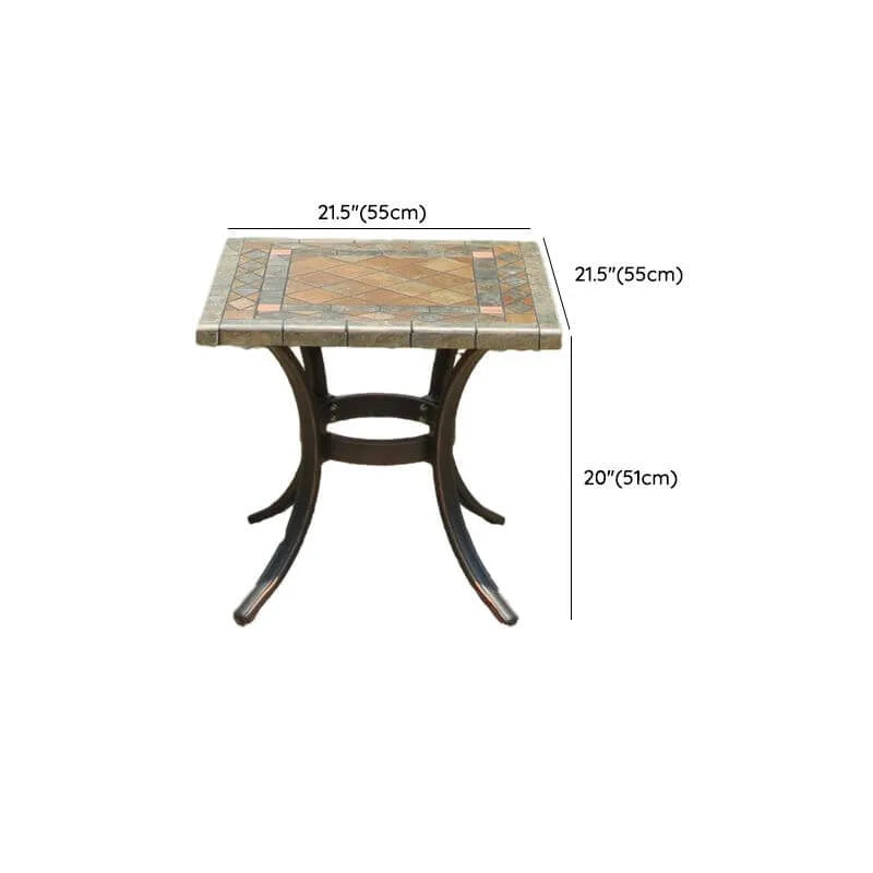 Industrial Metal & Ceramic Outdoor Side and Coffee Tables Dimensions