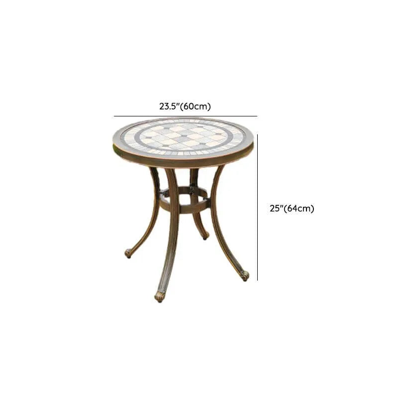 Industrial Metal & Ceramic Outdoor Side and Coffee Tables Dimensions