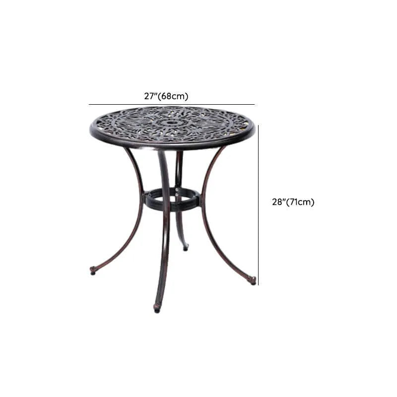 Industrial Metal & Ceramic Outdoor Side and Coffee Tables Dimensions