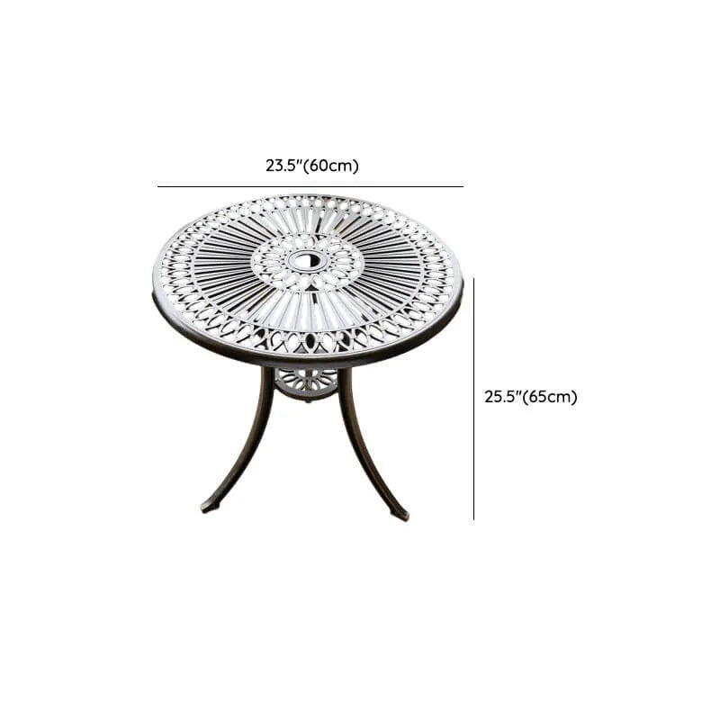 Industrial Metal & Ceramic Outdoor Side and Coffee Tables Dimensions