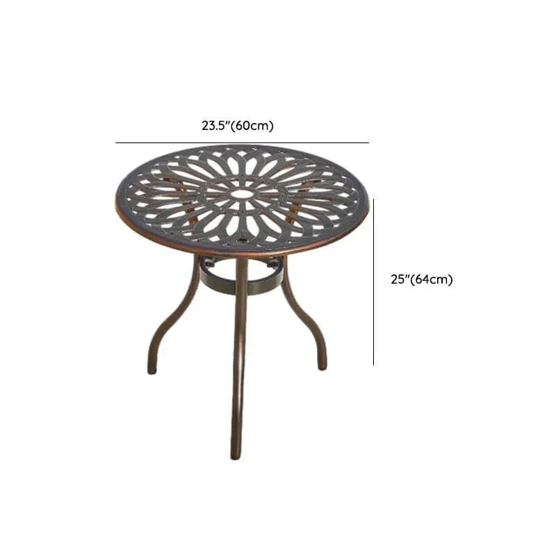 Industrial Metal & Ceramic Outdoor Side and Coffee Tables Dimensions