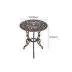 Industrial Metal & Ceramic Outdoor Side and Coffee Tables Dimensions