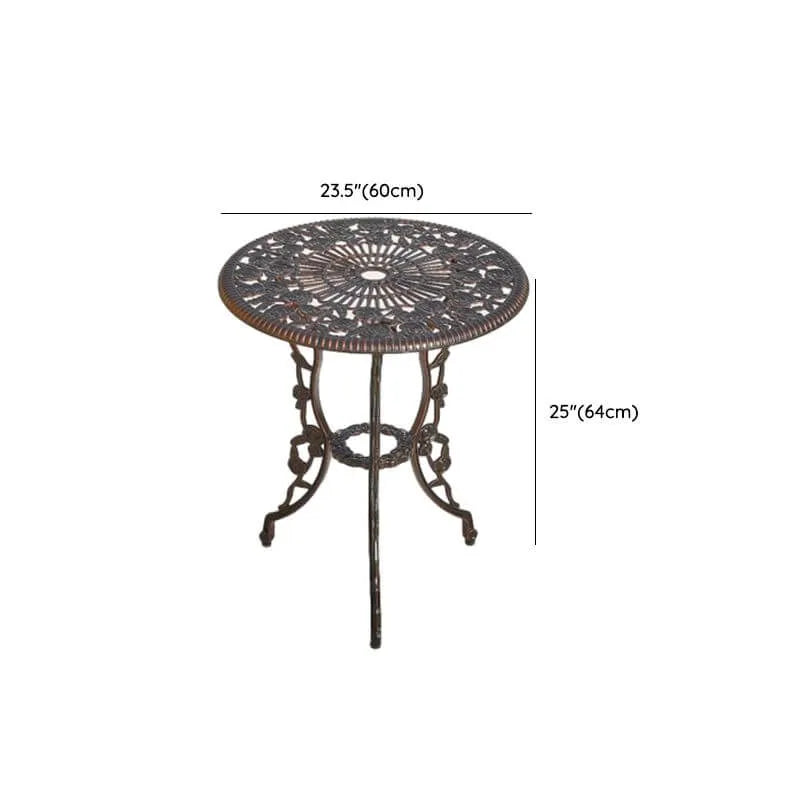Industrial Metal & Ceramic Outdoor Side and Coffee Tables Dimensions