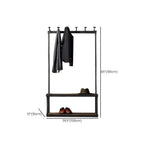 Industrial Metal & Wood Entryway Hall Tree with Storage Shelves Dimensions