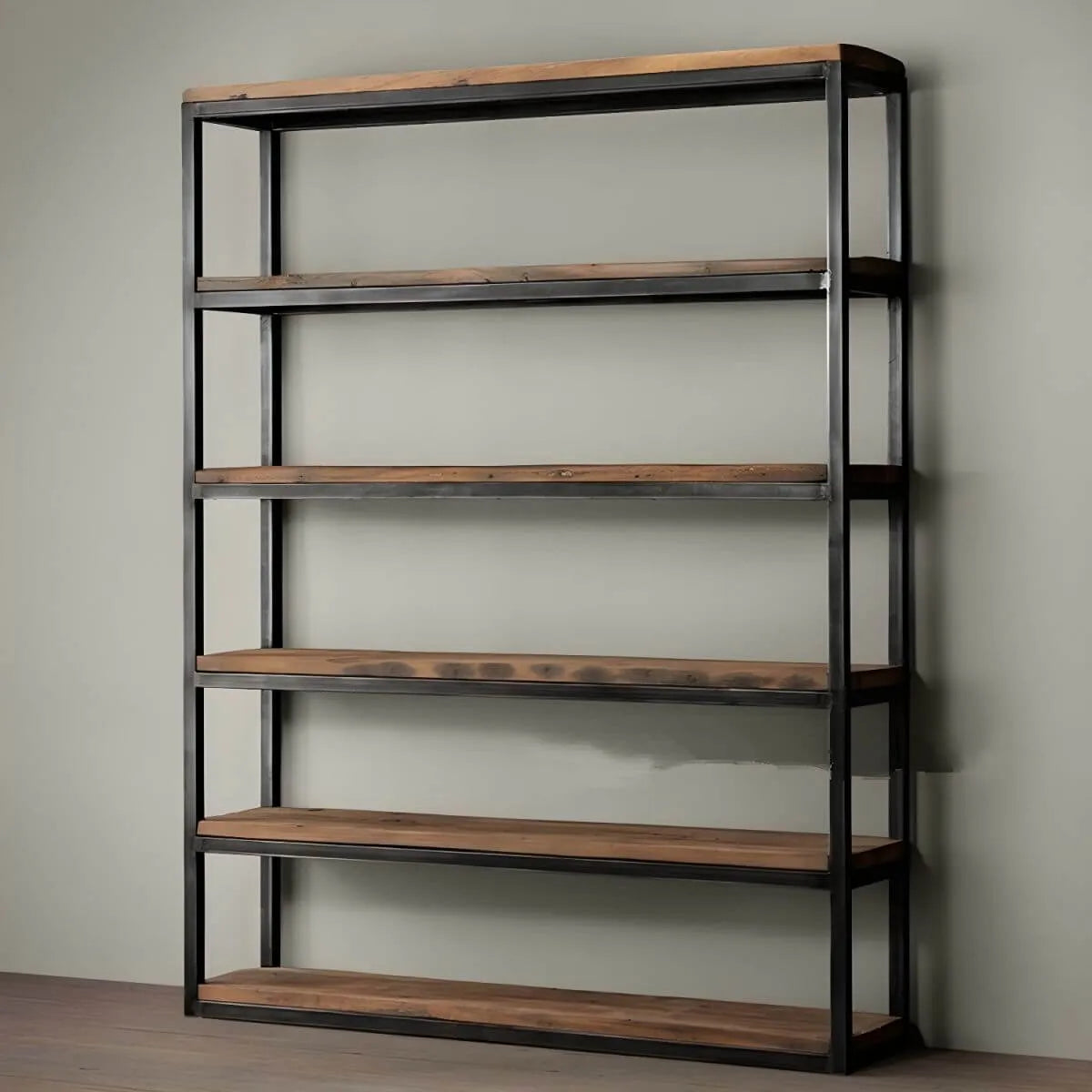 Industrial Pine Etagere Bookshelf with Open Back Design Imagen secundaria del producto