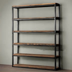 Industrial Pine Etagere Bookshelf with Open Back Design
