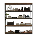 Industrial Pine Etagere Bookshelf with Open Back Design