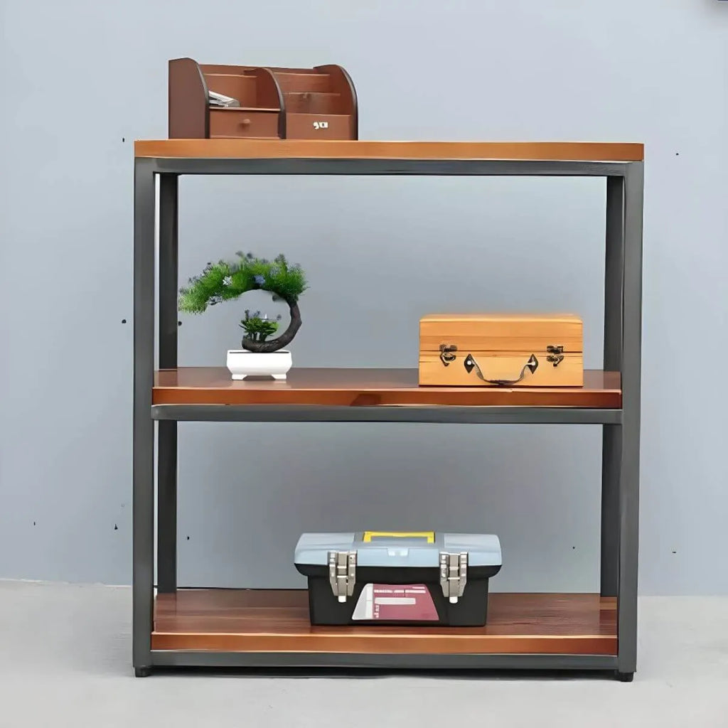 Industrial Pine Etagere Bookshelf with Open Back Design