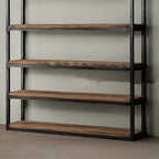 Industrial Pine Etagere Bookshelf with Open Back Design