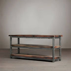 Industrial Pine Etagere Bookshelf with Open Back Design