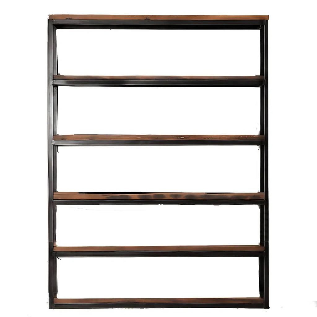 Industrial Pine Etagere Bookshelf with Open Back Design