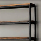 Industrial Pine Etagere Bookshelf with Open Back Design