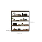 Industrial Pine Etagere Bookshelf with Open Back Design Dimensions