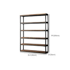 Industrial Pine Etagere Bookshelf with Open Back Design Dimensions
