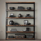 Industrial Pine Etagere Bookshelf with Open Back Design Main Product Image