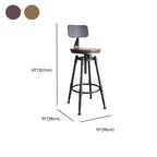 Industrial Vintage Bar Stool Series with Swivel Lift and Leather Seat