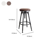 Industrial Vintage Bar Stool Series with Swivel Lift and Leather Seat