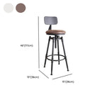 Industrial Vintage Bar Stool Series with Swivel Lift and Leather Seat