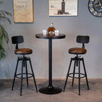 Industrial Vintage Bar Stool Series with Swivel Lift and Leather Seat Main Product Image