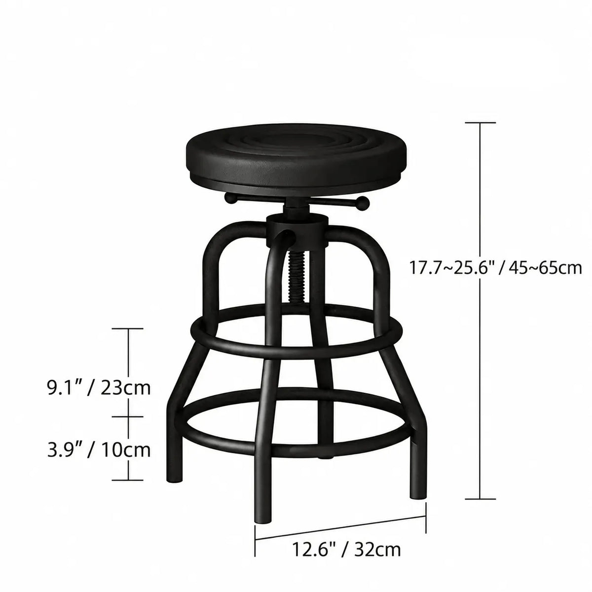 Industrial Wood and Metal Guitar Chair Bar Stool Series With Backrest Dimensions