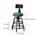 Industrial Wood and Metal Guitar Chair Bar Stool Series With Backrest Dimensions