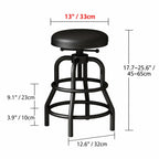Industrial Wood and Metal Guitar Chair Bar Stool Series With Backrest Dimensions