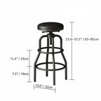 Industrial Wood and Metal Guitar Chair Bar Stool Series With Backrest Dimensions