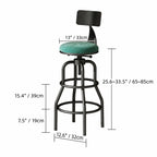 Industrial Wood and Metal Guitar Chair Bar Stool Series With Backrest Dimensions