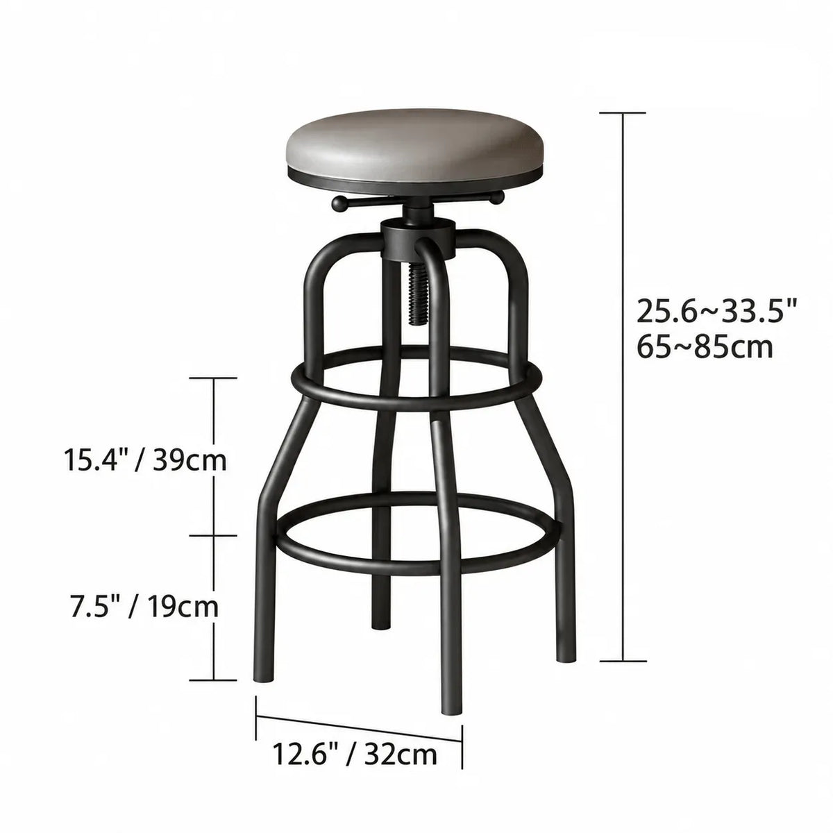 Industrial Wood and Metal Guitar Chair Bar Stool Series With Backrest Dimensions
