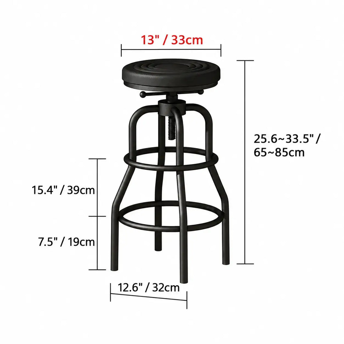 Industrial Wood and Metal Guitar Chair Bar Stool Series With Backrest Dimensions