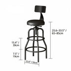Industrial Wood and Metal Guitar Chair Bar Stool Series With Backrest Dimensions