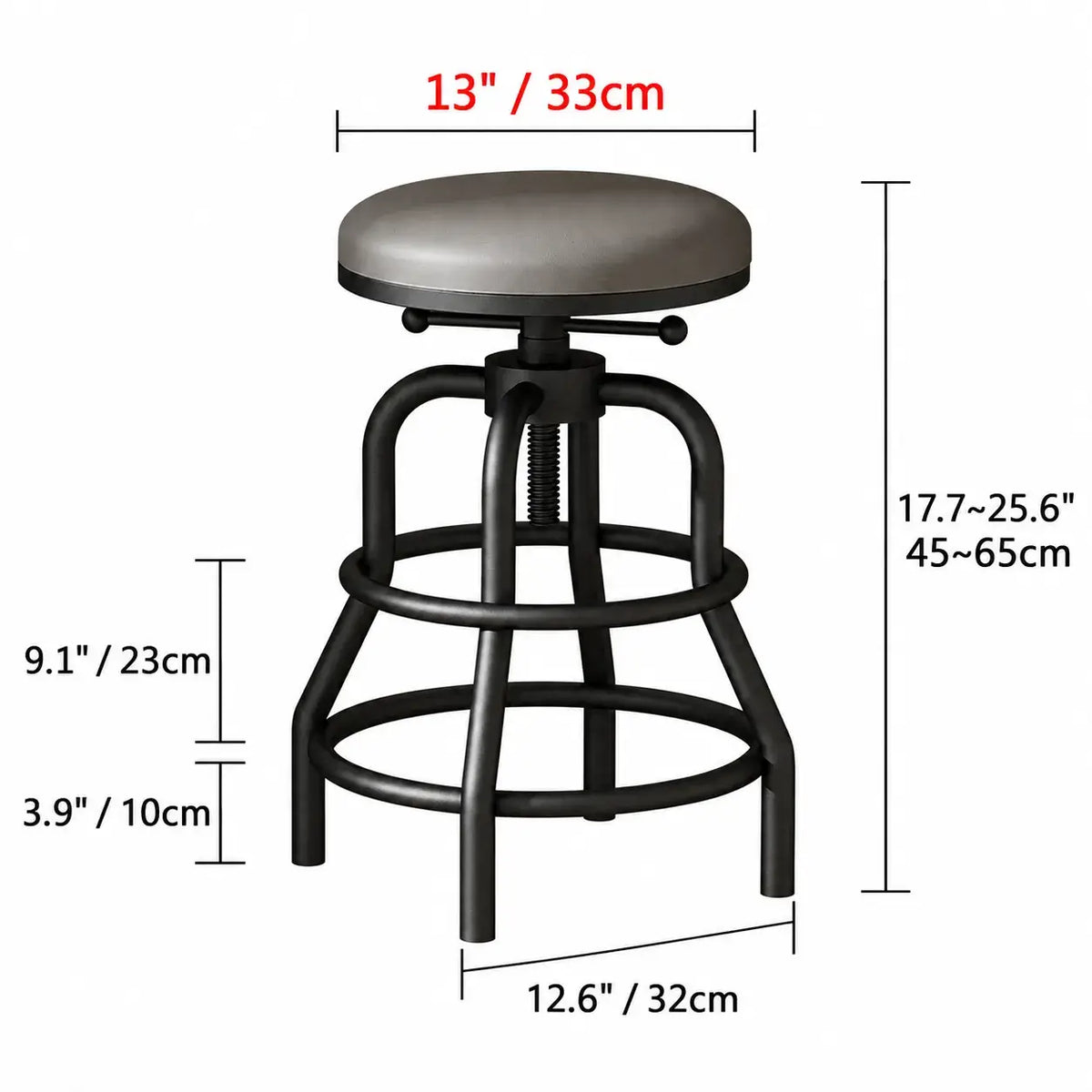 Industrial Wood and Metal Guitar Chair Bar Stool Series With Backrest Dimensions