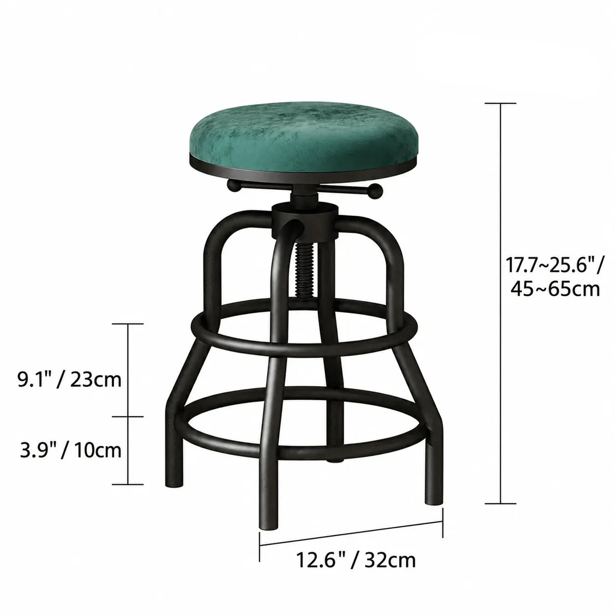 Industrial Wood and Metal Guitar Chair Bar Stool Series With Backrest Dimensions