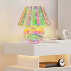 Iridescent Glass LED Table Lamp with Dimmable Down Lighting