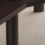 Irregular Shape Black Executive Desk With Ash Wood Legs