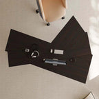 Irregular Shape Black Executive Desk With Ash Wood Legs
