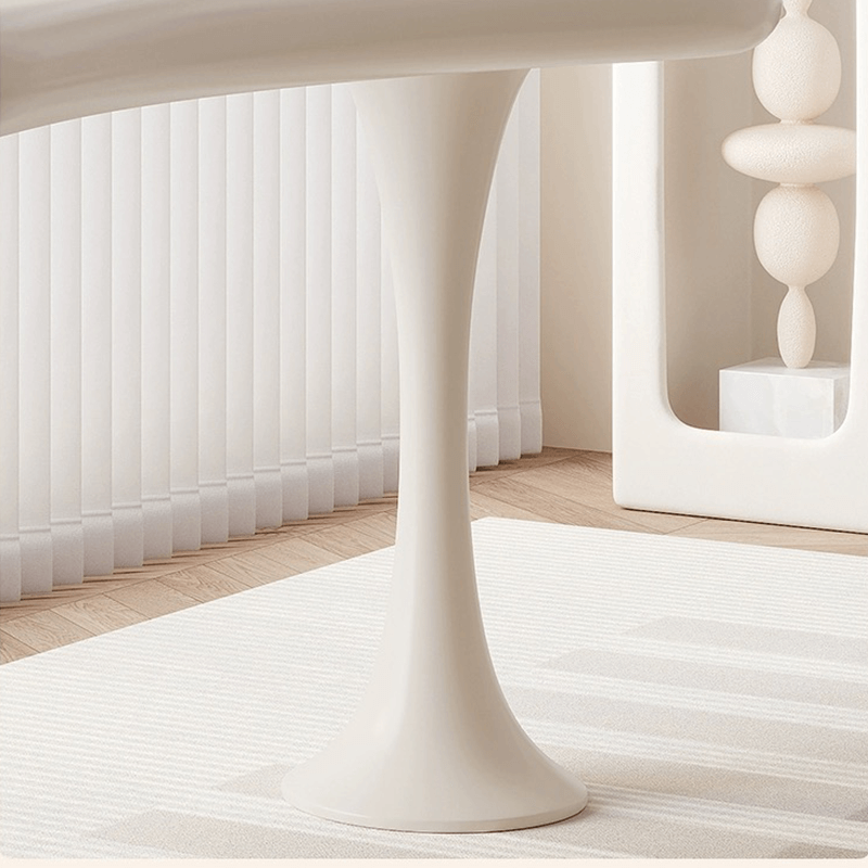 Irregular Shaped Wooden Desk with Chair and Drawers