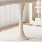 Irregular Shaped Wooden Desk with Chair and Drawers