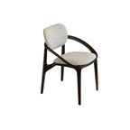 Italian Ash Wood Armchair With Sculpted C-Back, Upholstered Dining Series