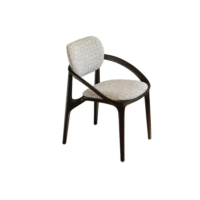 Italian Ash Wood Armchair With Sculpted C-Back, Upholstered Dining Series
