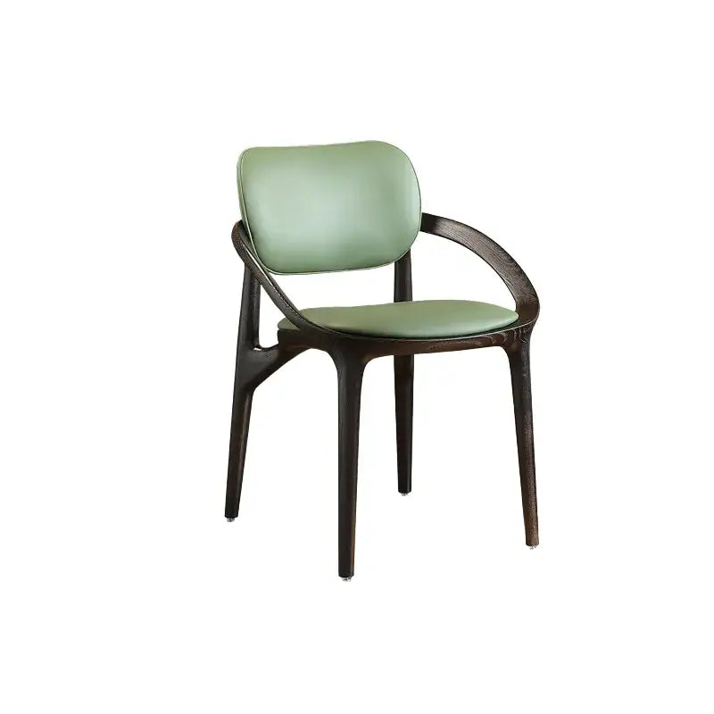 Italian Ash Wood Armchair With Sculpted C-Back, Upholstered Dining Series