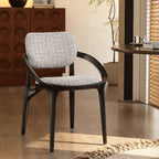 Italian Ash Wood Armchair With Sculpted C-Back, Upholstered Dining Series
