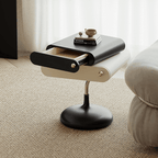 Italian Cream Modern End Table With Two Drawers